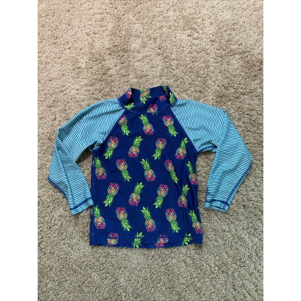 UV Skinz Girls Swimwear Top Small Colorful Pineapple Graphic UPF 50
